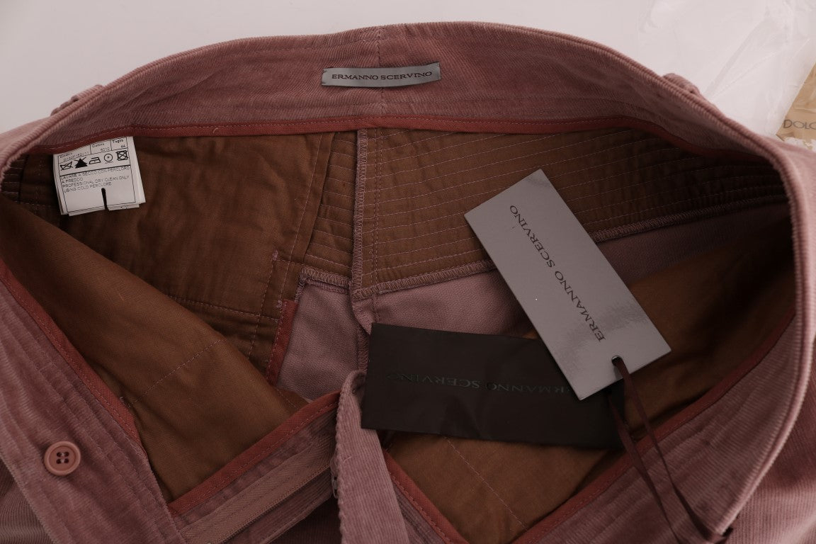Ermanno Scervino cropped leisure trousers in pink velvet
